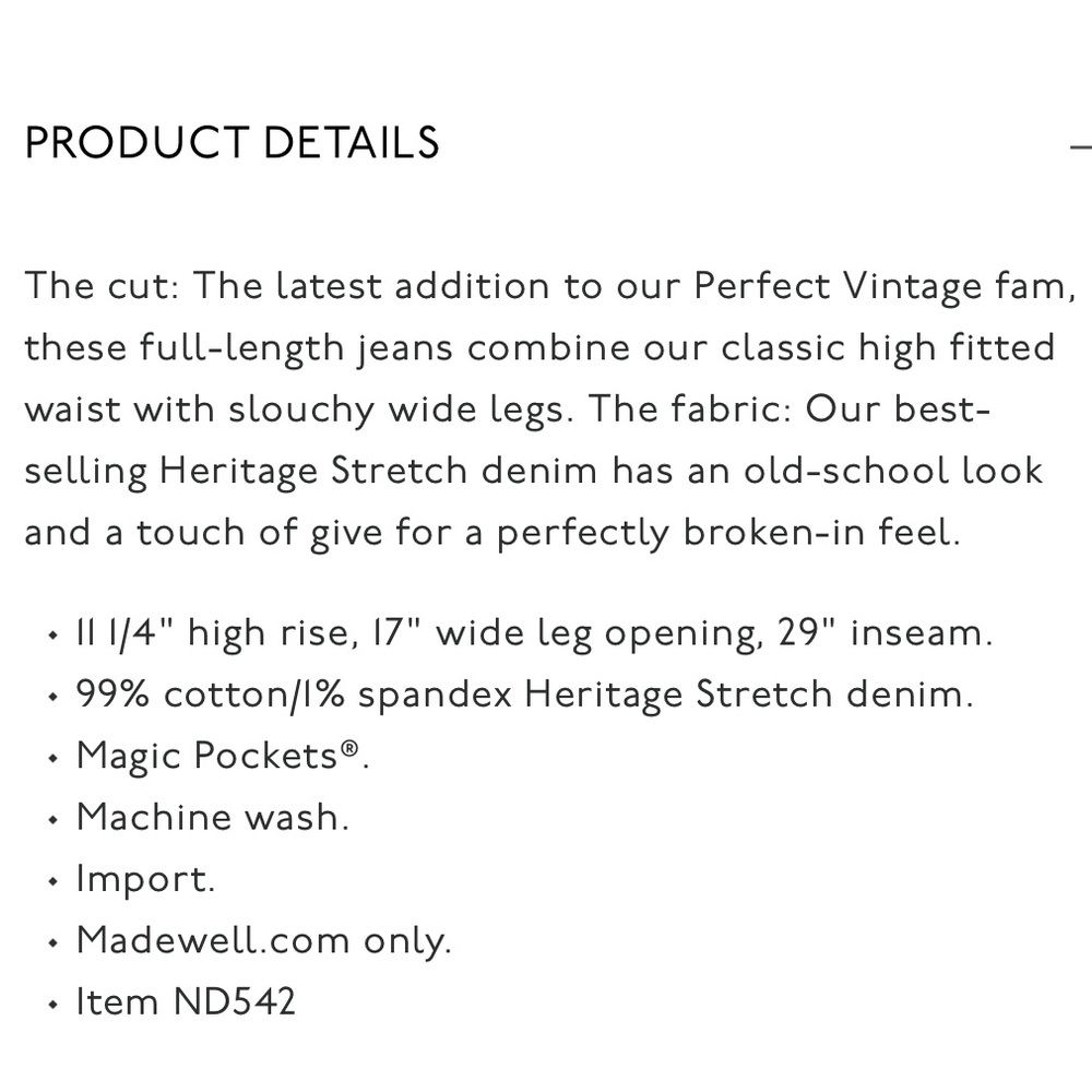 Madewell Perfect Vintage Wide Leg Jeans - Picture 16 of 16